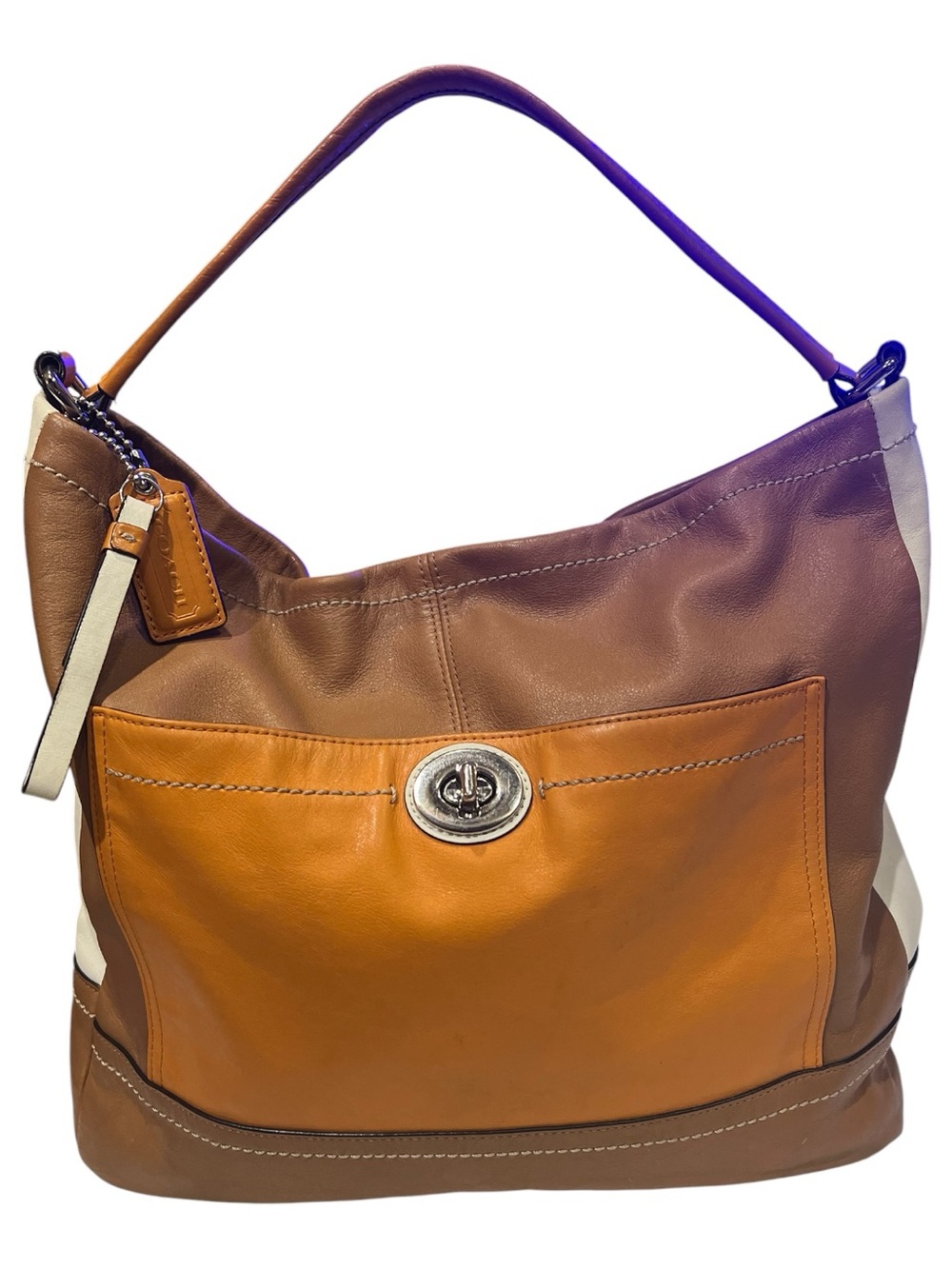 Coach Park Colorblock Brown Leather Hobo Bag Tote vintage, Y2K